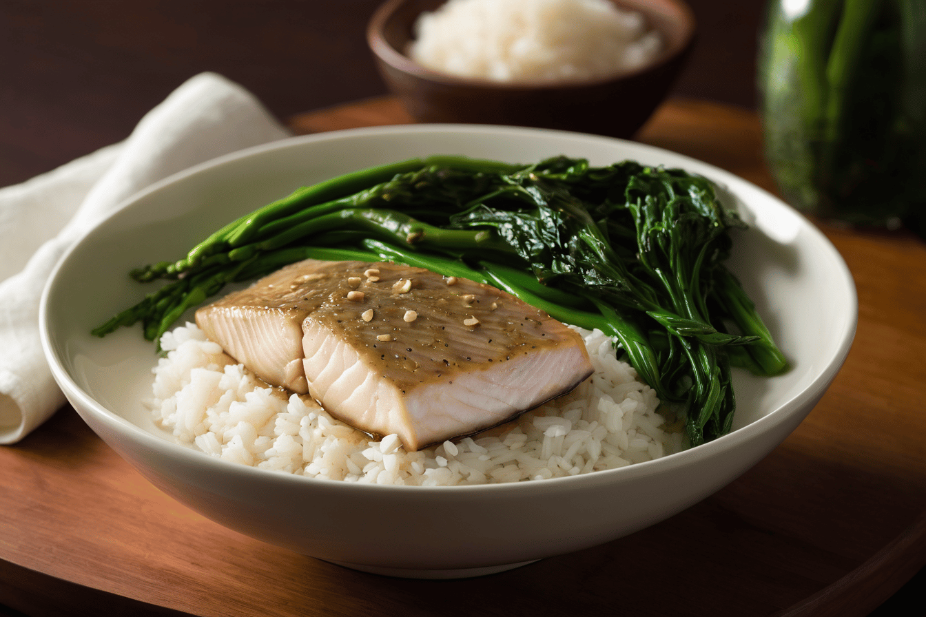 Steamed fish with ginger and scallion